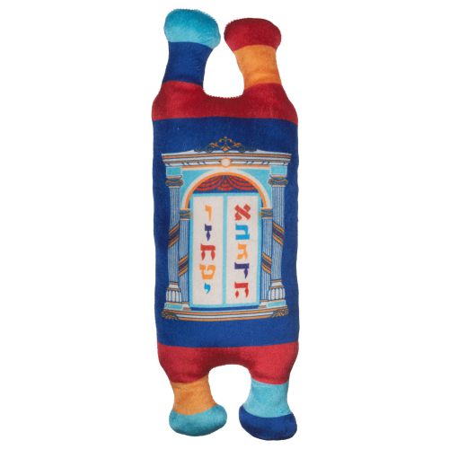 כרית בעיצוב ייחודי עם דוגמת מזוזה צבעונית, מתאימה כמתנה לבית חדש או לאירועים מיוחדים.
