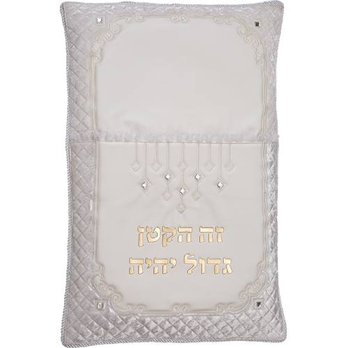 כיסוי טלית ותפילין מעוצב עם רקמה, מתאים כמתנה מרגשת לחתונה או לבית חדש.