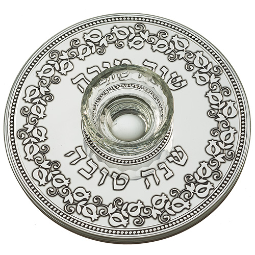 צלחת זכוכית לדבש עם פלקטה 19X23 ס"מ