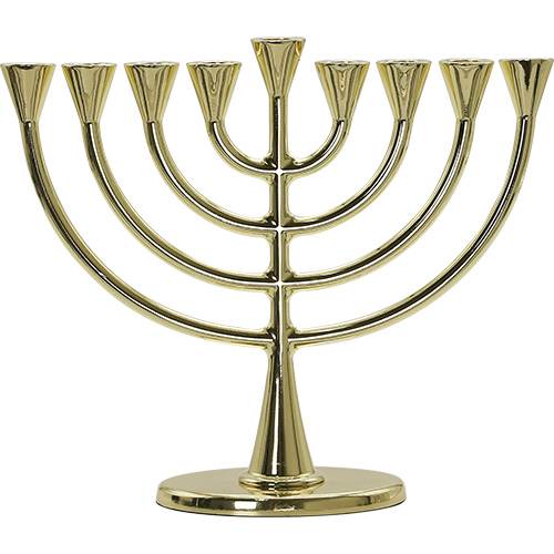 חנוכייה מתכת ציפוי זהב 19X23 ס"מ