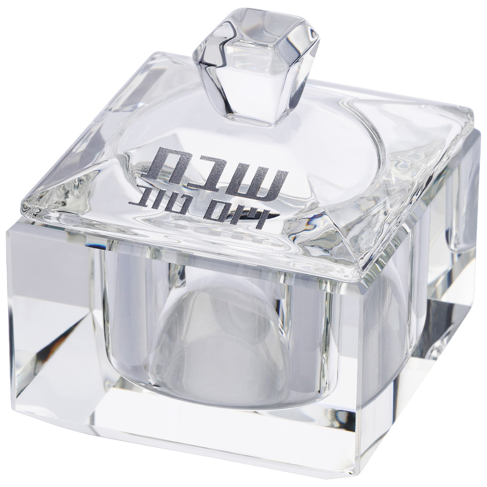 מלחייה קריסטל עם מכסה 4x6 ס"מ