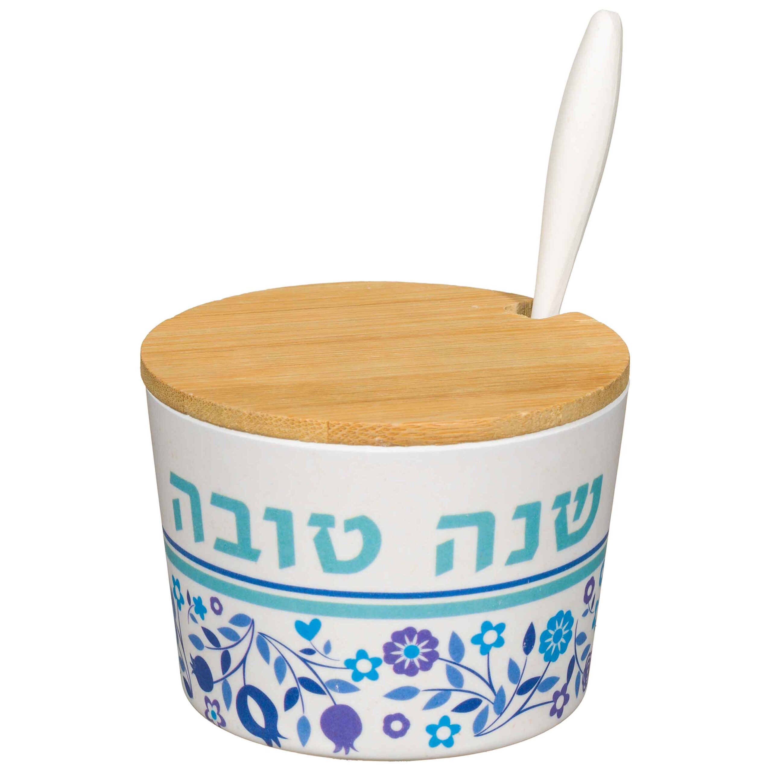 כלי לדבש "במבוק טבעי" "שנה טובה" - 6.5 ס"מ